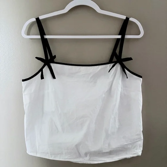 J. Crew White Camisole with Black Bow Accents - Picture 3 of 7